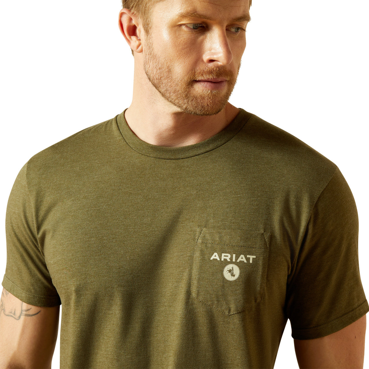 Ariat Men's Military Heather Roped Diamond Short Sleeve Graphic T Shirt 10062414