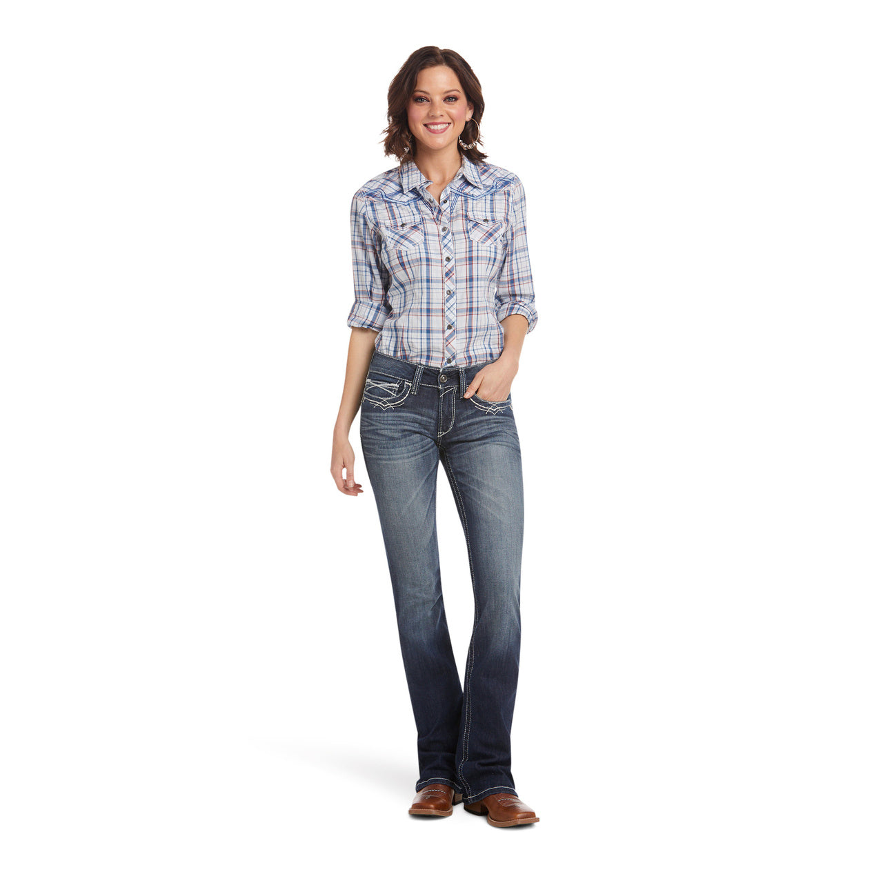 Ariat Jeans Womens Real Mid Rise Boot Cut 10017510