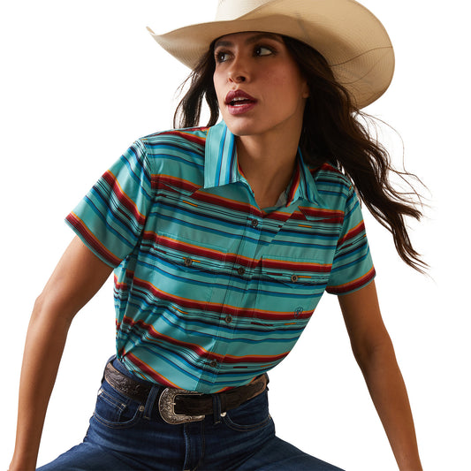 Ariat Women Pool Blue Rosa Serape Shirt 10043618