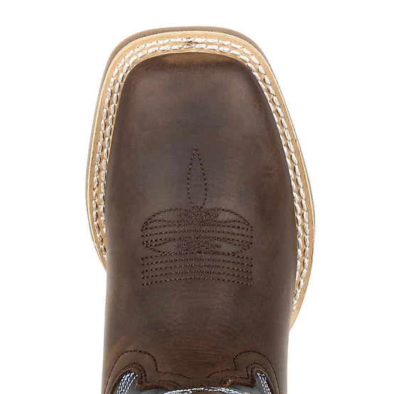 Lil' Rebel Pro Little Kid's Western Boots - Belgian Brown/Denim DBT0218C