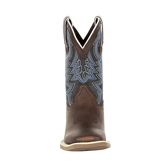 Lil' Rebel Pro Little Kid's Western Boots - Belgian Brown/Denim DBT0218C