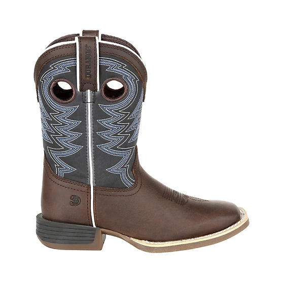 Lil' Rebel Pro Little Kid's Western Boots - Belgian Brown/Denim DBT0218C