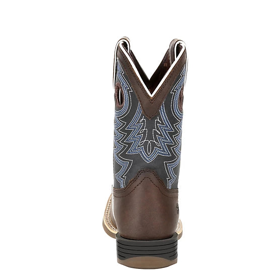 Lil' Rebel Pro Little Kid's Western Boots - Belgian Brown/Denim DBT0218C