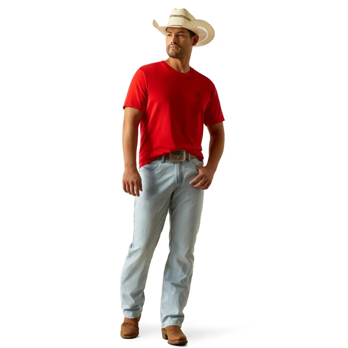 Ariat Etched Buffalo Red T Shirt 10058939