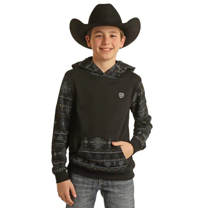 Rock & Roll Denim Boy's Printed Terry HoodieBB94T02999