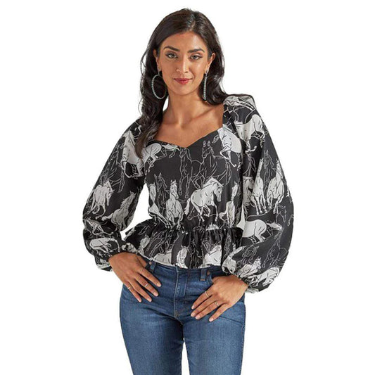 Wrangler Women Top Retro Black 112339543