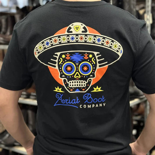 Ariat Mens Sugar Skull Iesmu SS Tshrt Black 10051674