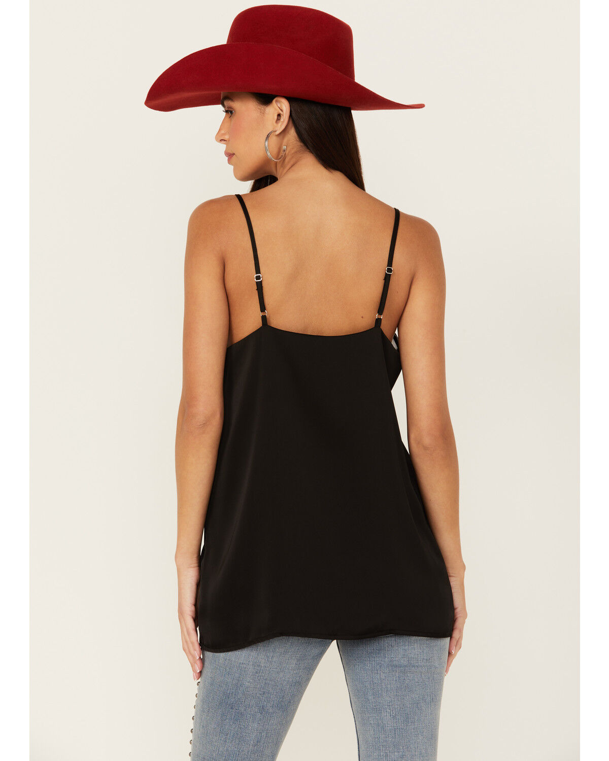 Rock & Roll Denim Women's Mesh Accent Satin Tank BW20T02697