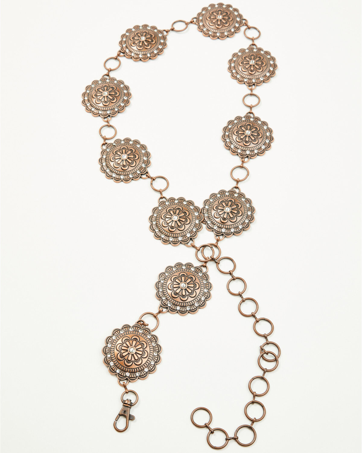 Cowboy City Women's Floral Medallion Chain Belt 16015 Copper