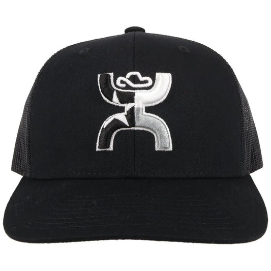 2120T-BK Texican Hooey Black 6-Panel Trucker Cap with TexasFlag Hooey Logo-OSFA
