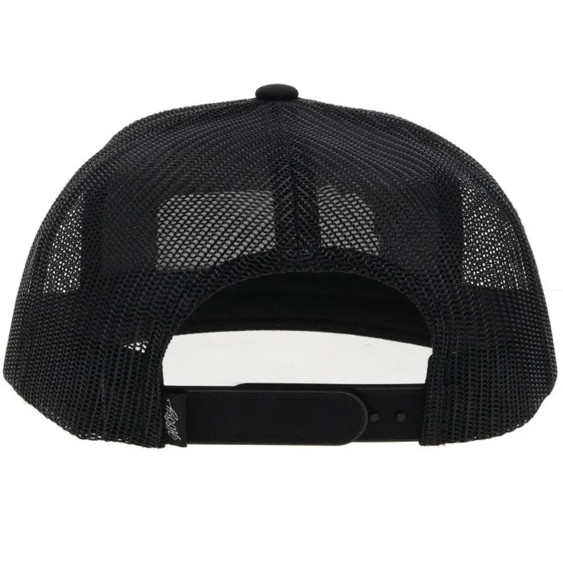 2154T-BK Rodeo  Hooey Black 5-Panel Trucker with Grey Black Patch