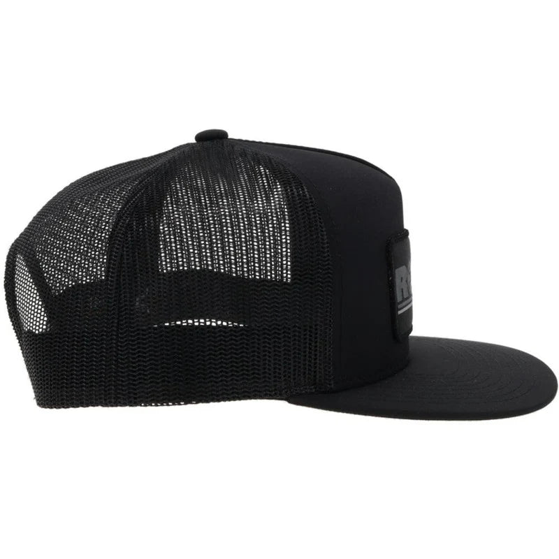 2154T-BK Rodeo  Hooey Black 5-Panel Trucker with Grey Black Patch