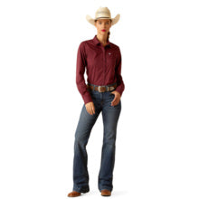 Ariat Women's Kirby Burgundy Stretch Long Sleeve Western Shirt 10048885
