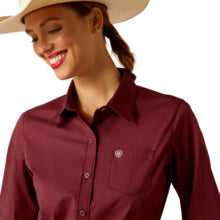 Ariat Women's Kirby Burgundy Stretch Long Sleeve Western Shirt 10048885