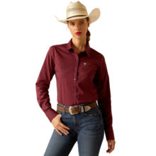 Ariat Women's Kirby Burgundy Stretch Long Sleeve Western Shirt 10048885