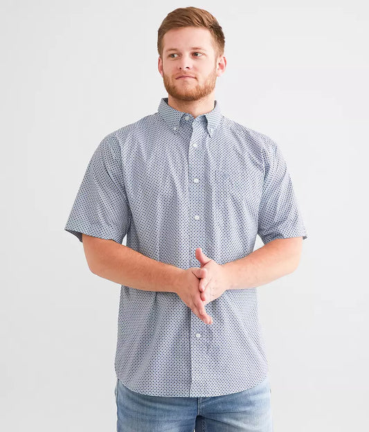 Ariat Men’s Edgar Classic Fit Short Sleeve Button down Shirt Blue Heaven 10051261