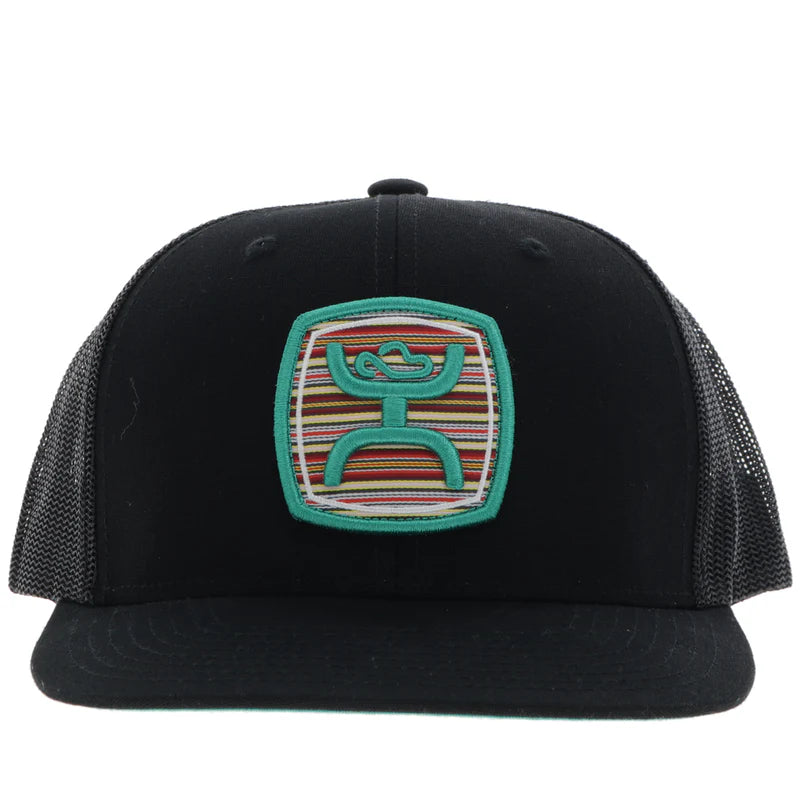 2424T-BK Zenith Hooey Black 6-Panel Trucker with Serape Pattern