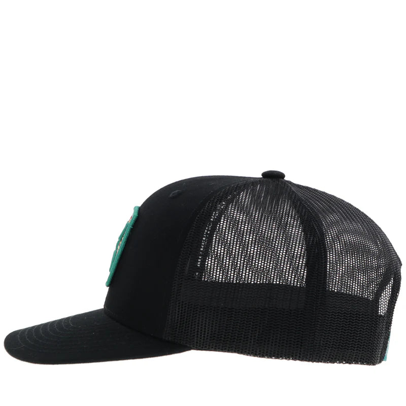 2424T-BK Zenith Hooey Black 6-Panel Trucker with Serape Pattern