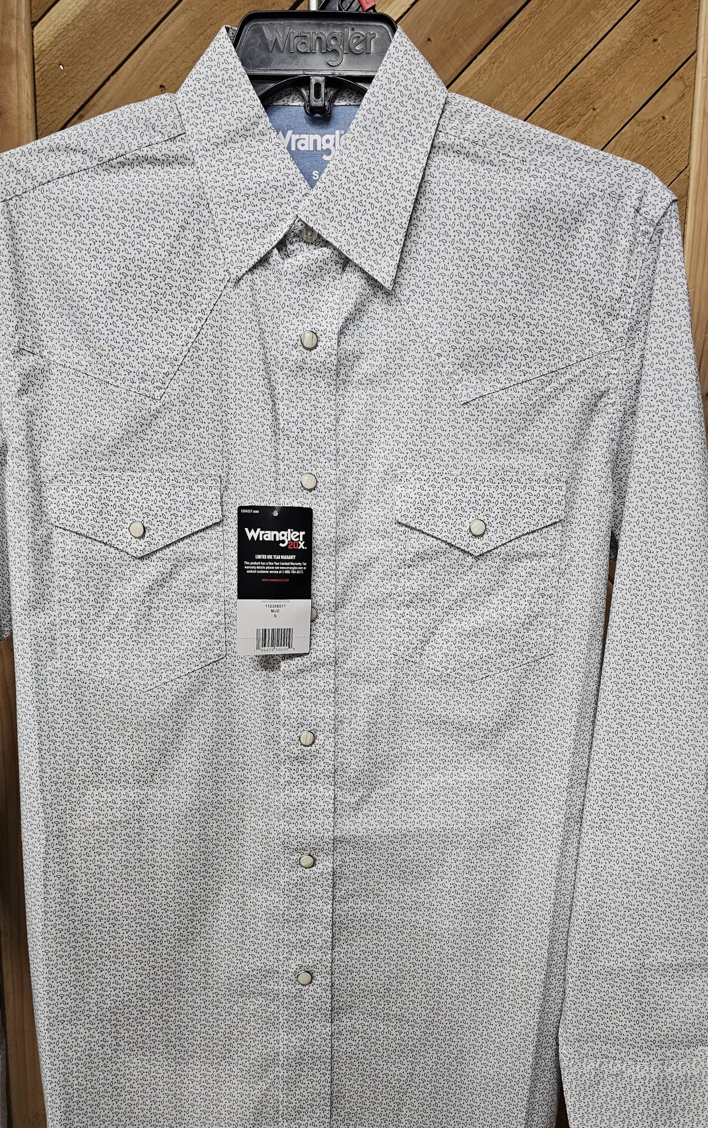 Wrangler Men's 20X Sky & White Mini Paisley Western Shirt 112356577