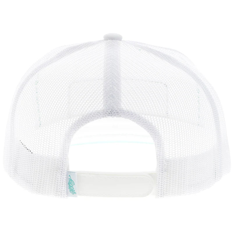 2553T-WH Rodeo White 5-Panel Trucker with Serape/White Rectangle