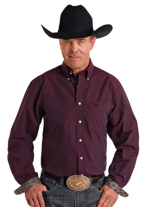Panhandle Men's Dark Orchid Long Sleeve Shirt RMBS05104