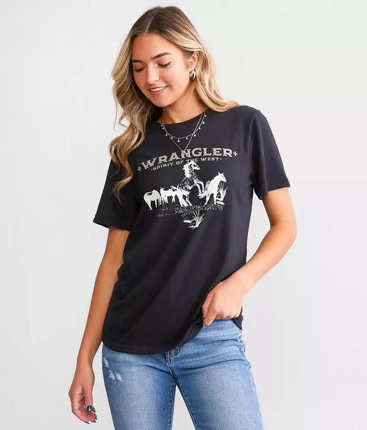Wrangler Women Retro Spirit Of the West T-Shirt Black 112339493