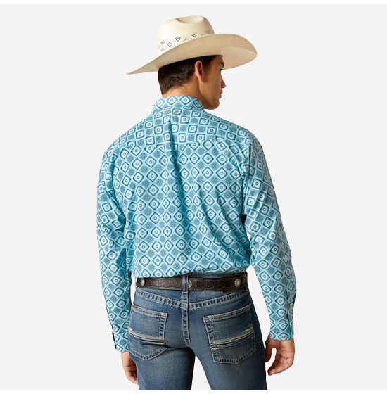 Ariat Mens Pearson SNP LS Shrt Turquoise 10048500