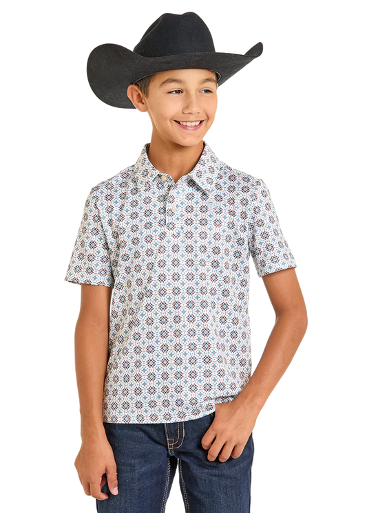 Rock & Roll Boys Medallion Printed Polo BB51T07281
