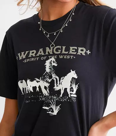 Wrangler Women Retro Spirit Of the West T-Shirt Black 112339493