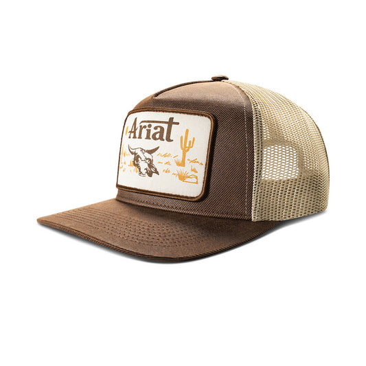 ARIAT OILSKIN DESERT PATCH BROWN - HATS CAP - A300094602