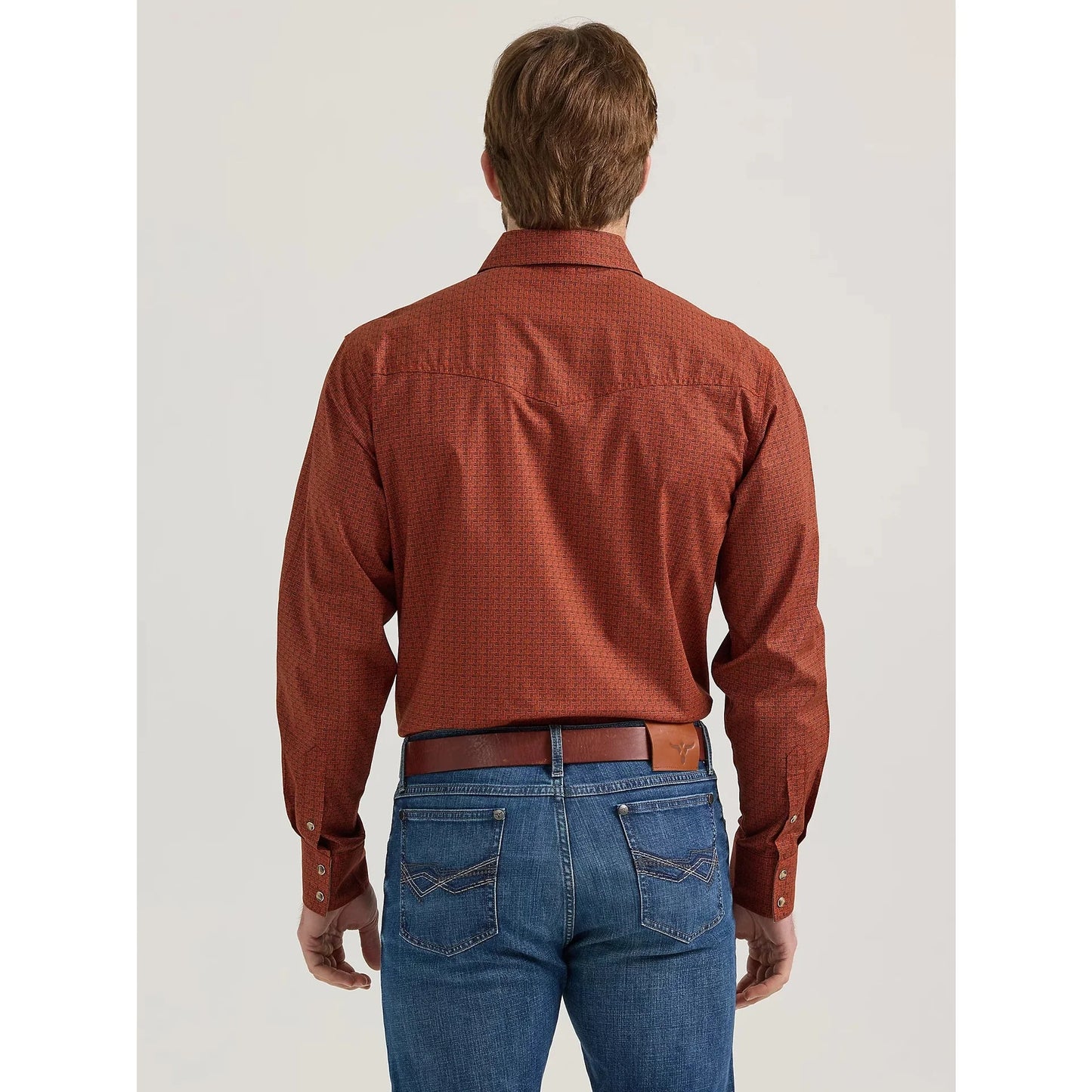 WRANGLER MENS 20X COMPETITION SHIRT - BURNT UMBER HATCH 112352258