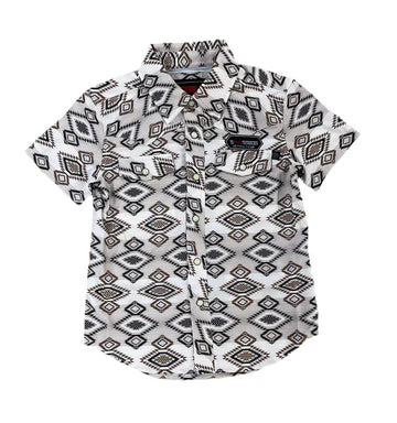 Rock & Roll Denim Boy's Tek Aztec Print Short Sleeve Snap BBN3S05954