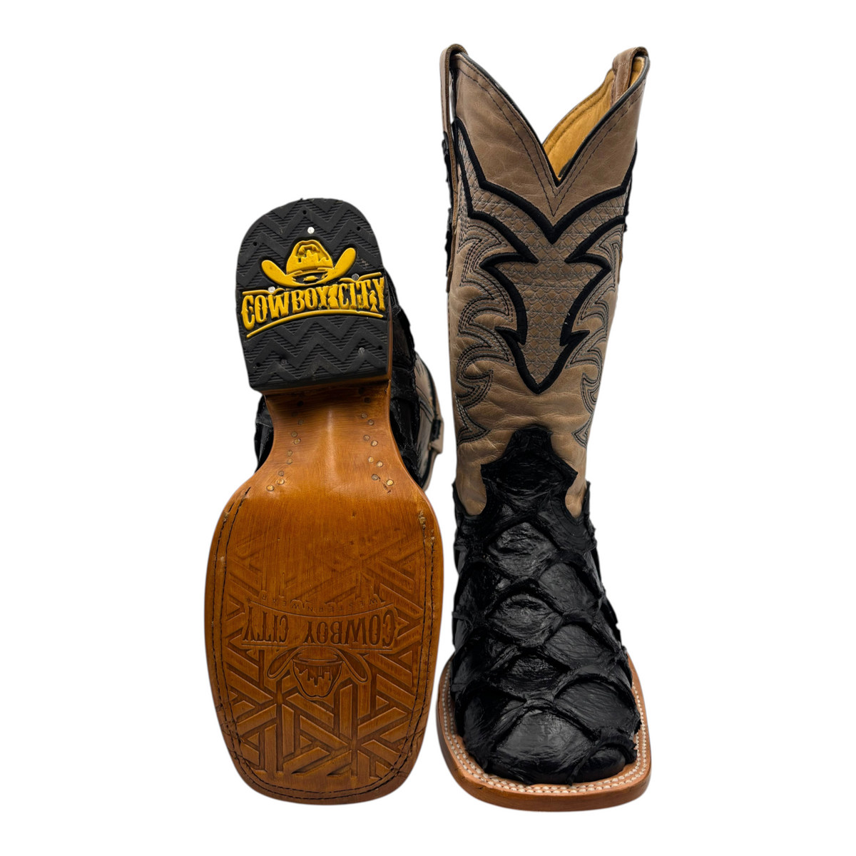 Cowboy City Mens Western Boot Black Clone