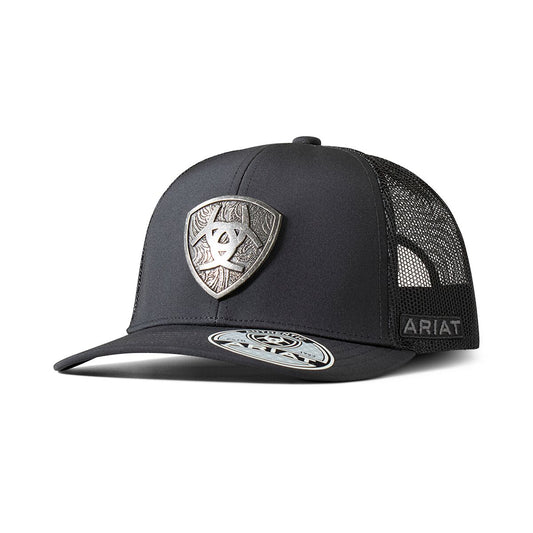 Ariat Men's Metal Shield Logo Cap in Black A300085601
