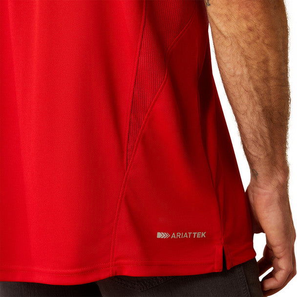 Ariat Mens  Ac SS Polo Haute Red 10055238