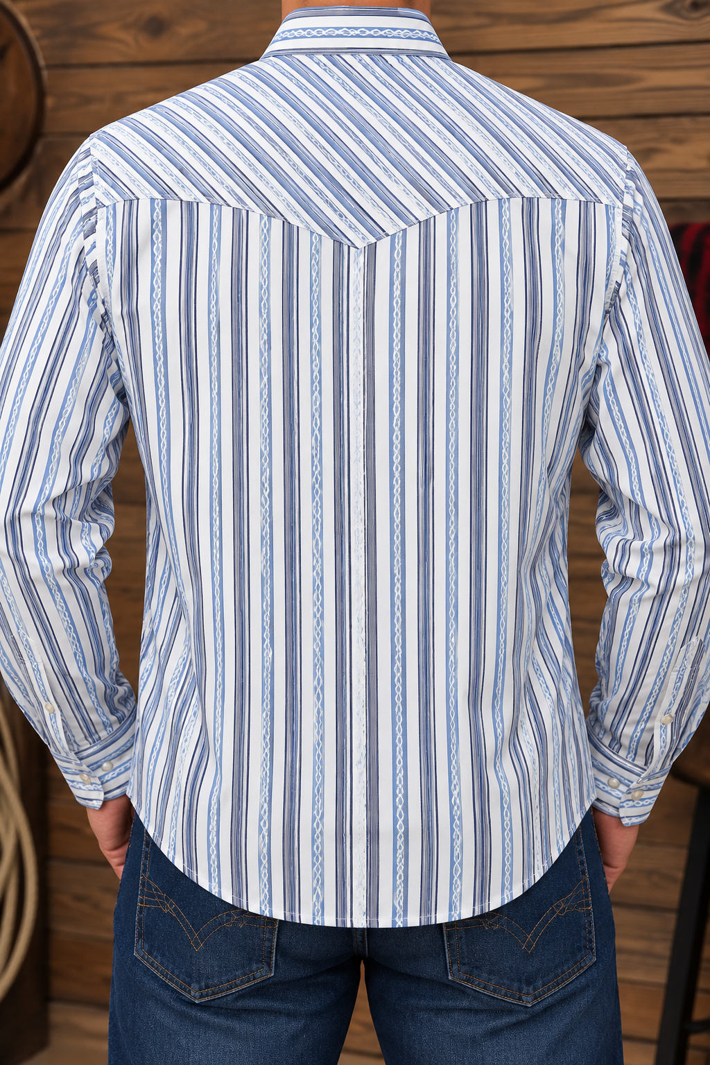 Wrangler 20X Competition Men's Long Sleeve Western Snap Shirt Navy Print 112384656
