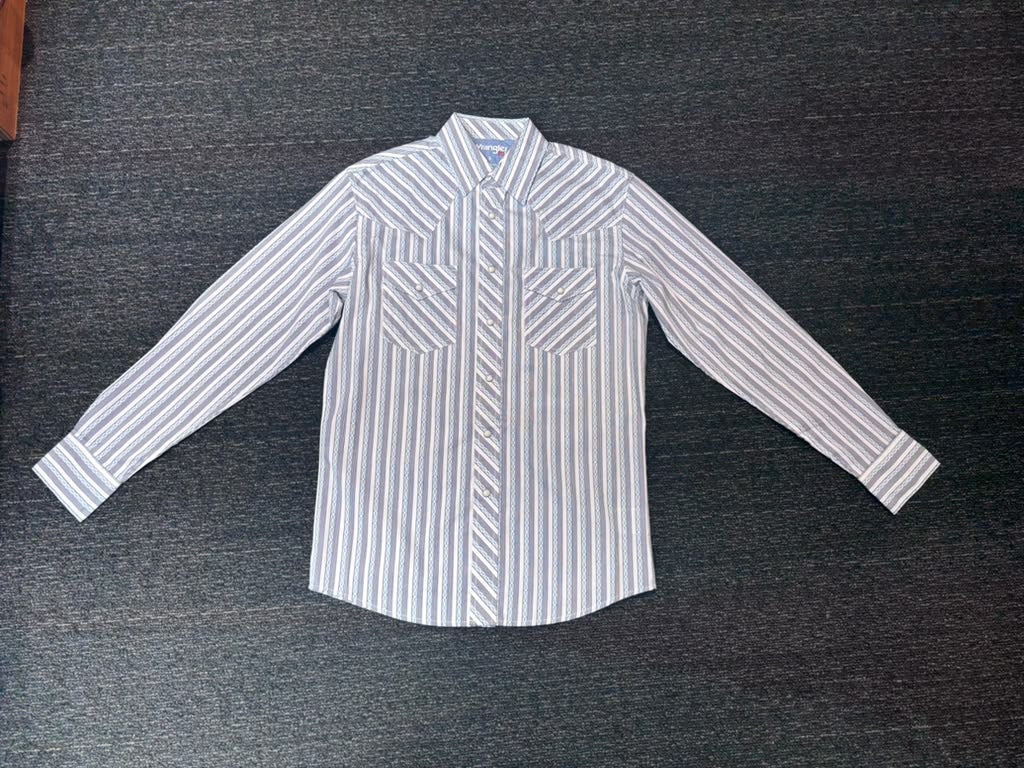 Wrangler 20X Competition Men's Long Sleeve Western Snap Shirt Navy Print 112384656