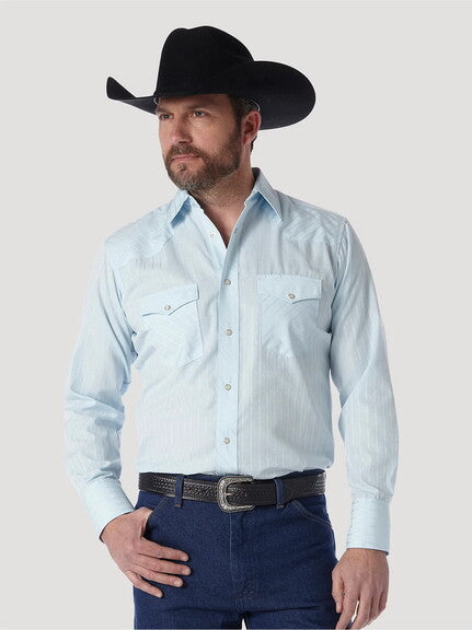 Wrangler 1075222BL Sport Western Snap Shirt - Blue