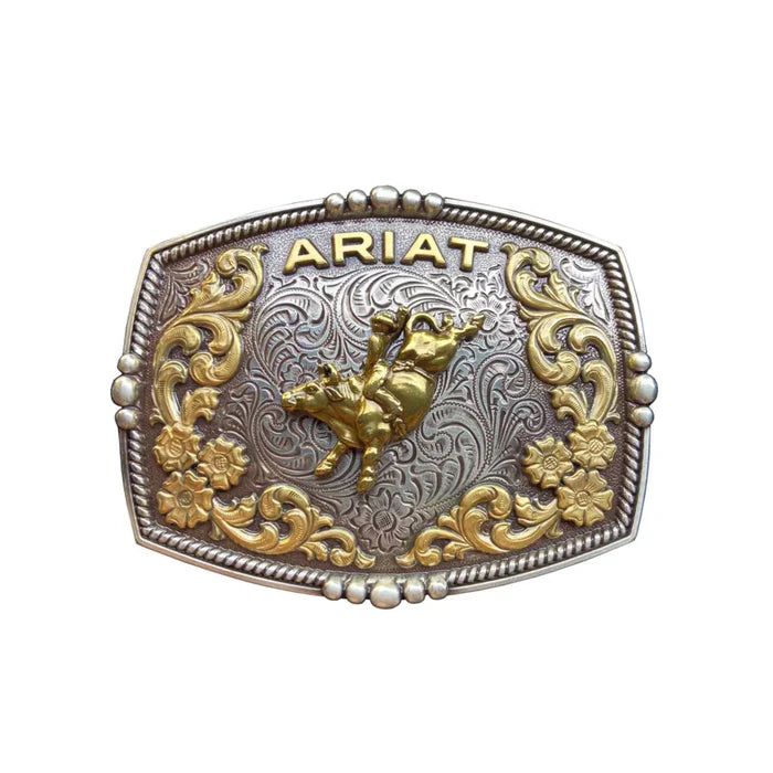 Ariat Bull Rider Rectangle Buckle Silver & Gold A37065