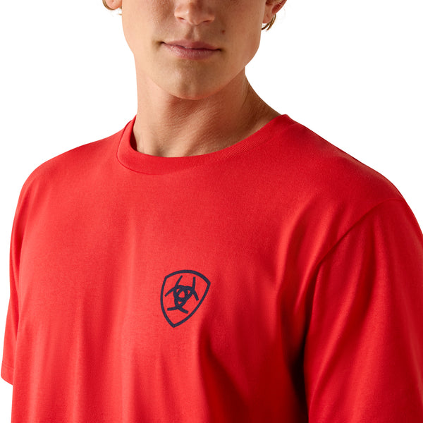 ARIAT CHINELOS HEX RED PRINT MENS TEE  10054352
