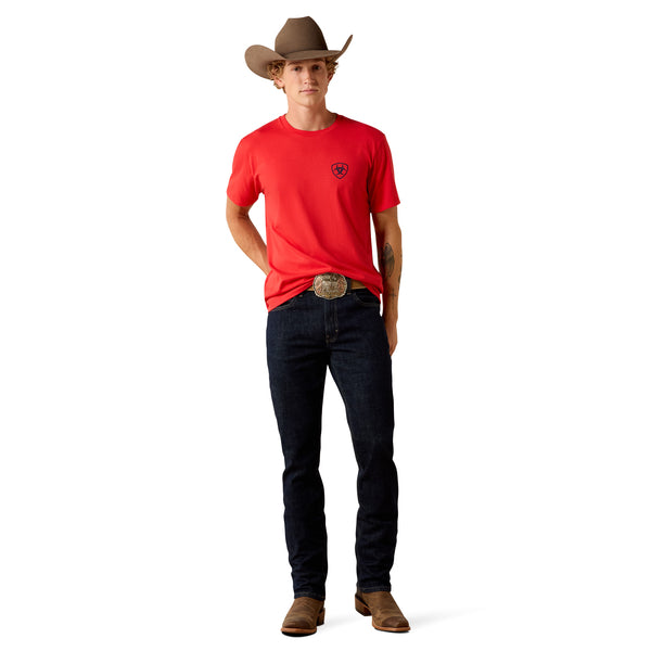 ARIAT CHINELOS HEX RED PRINT MENS TEE  10054352