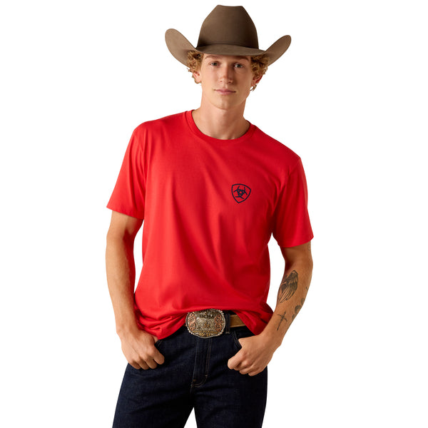 ARIAT CHINELOS HEX RED PRINT MENS TEE  10054352