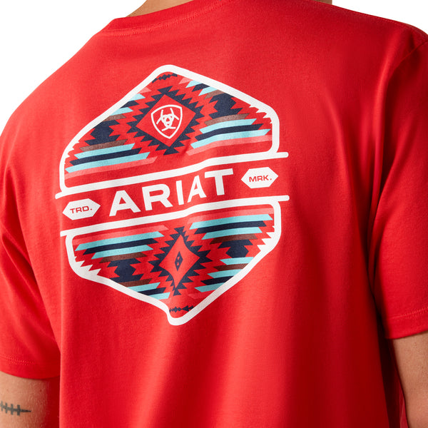 ARIAT CHINELOS HEX RED PRINT MENS TEE  10054352