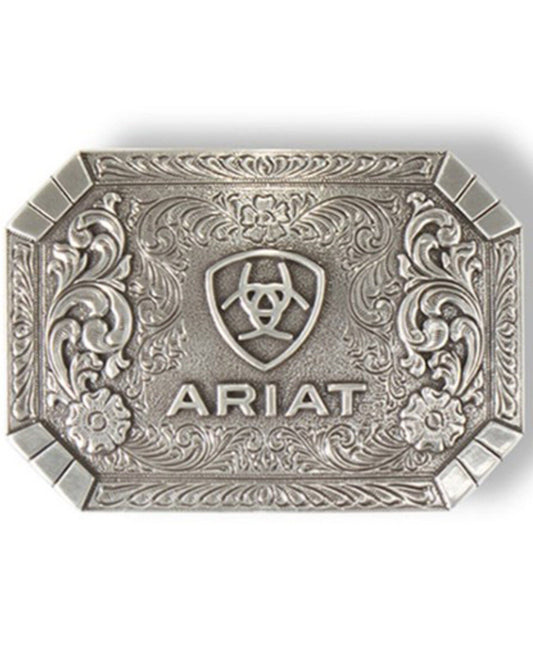 ARIAT FLORAL RECTANGLE SILVER  ACC BUCKLE  A37018