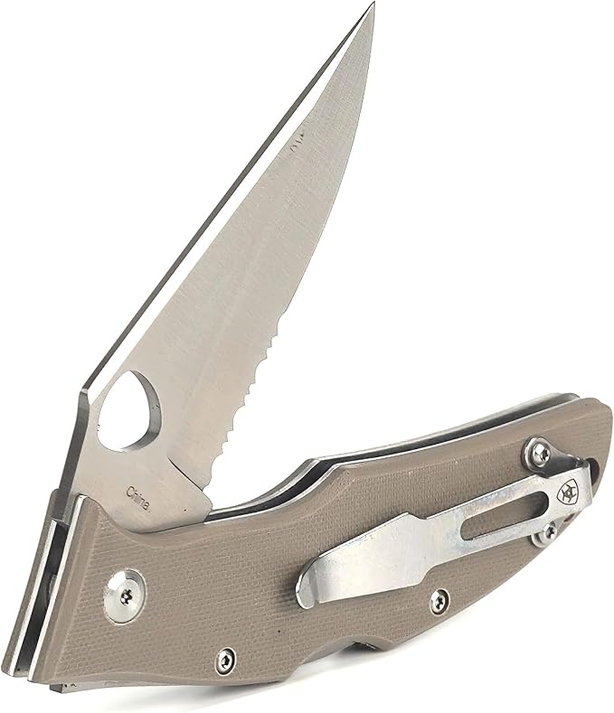 ARIAT G10 Hybrid Blade Folding Knife, Olive, 3" Blade (Medium)