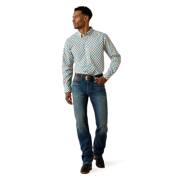 ARIAT JAZIEL FITTED WHITE SOUTHWEST - MENS SHIRT - 10071036