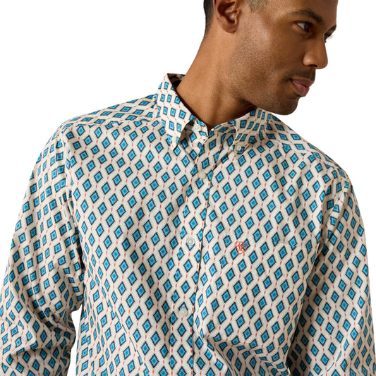 ARIAT JAZIEL FITTED WHITE SOUTHWEST - MENS SHIRT - 10071036