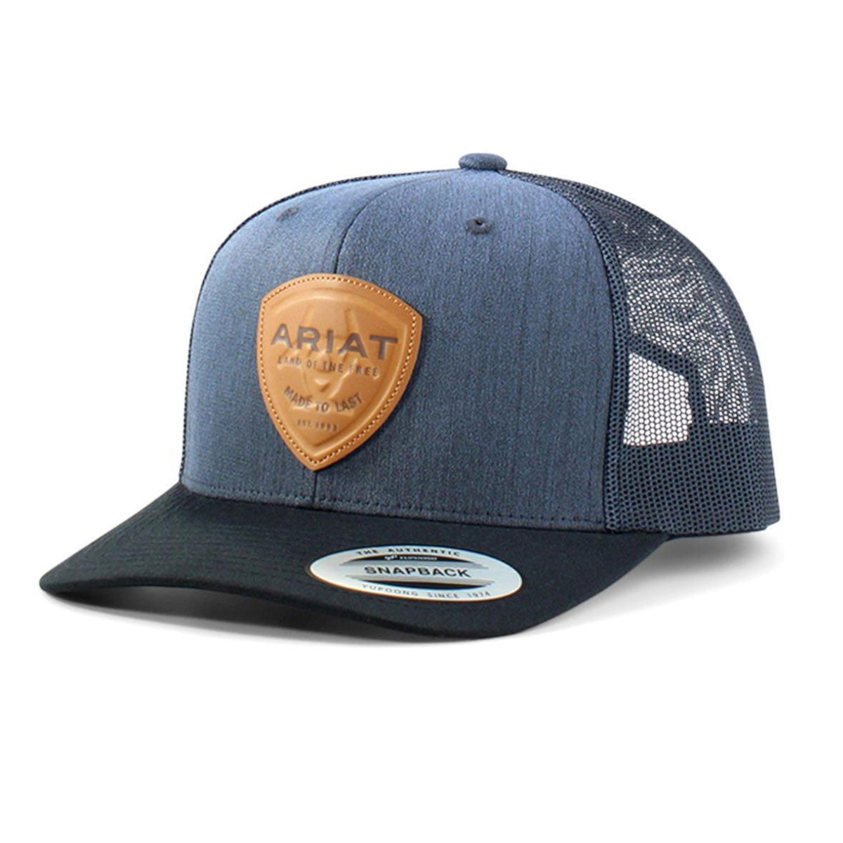 ARIAT MENS FLEXFIT 110 LEATHER LOGO BLUE A300065427