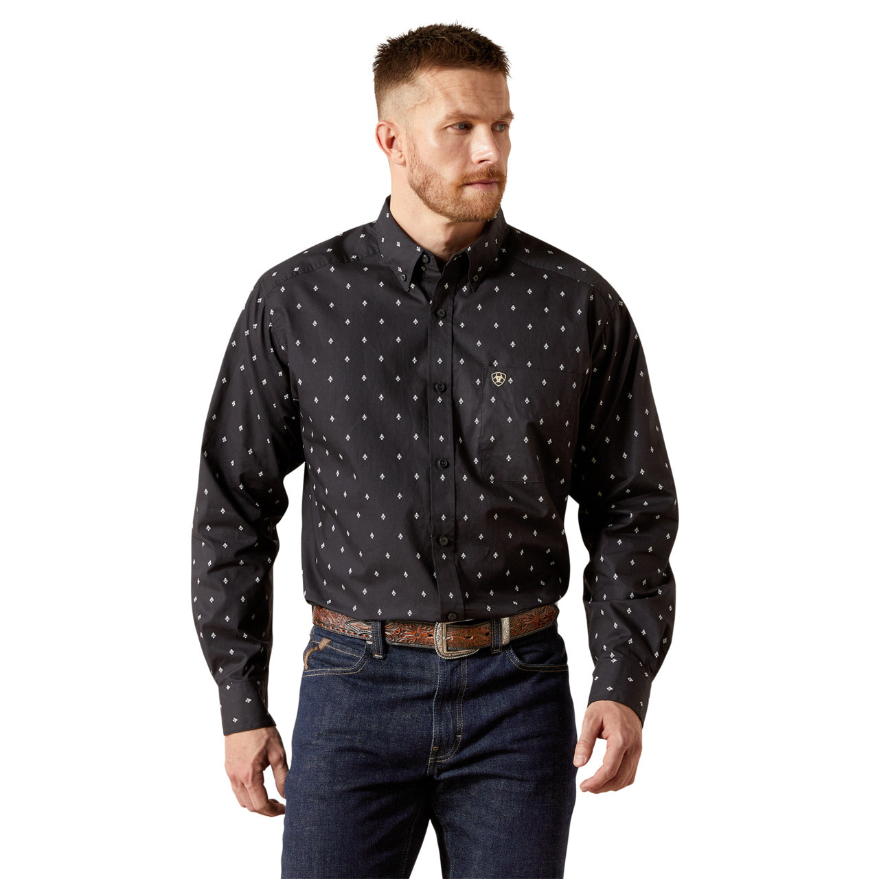 Ariat Men's Taylor Classic Fit Long Sleeve Shirt - Black Western Button-Up 10065856