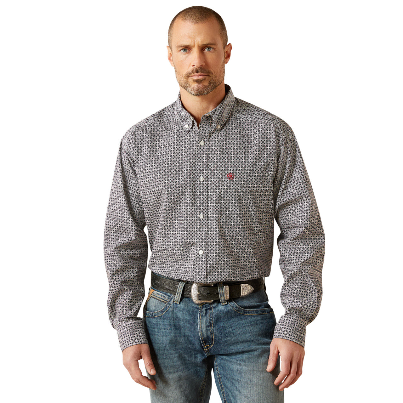 ARIAT MEN’S BLACK CLASSIC FIT TOBIAS LONG SLEEVE SHIRT 10065855